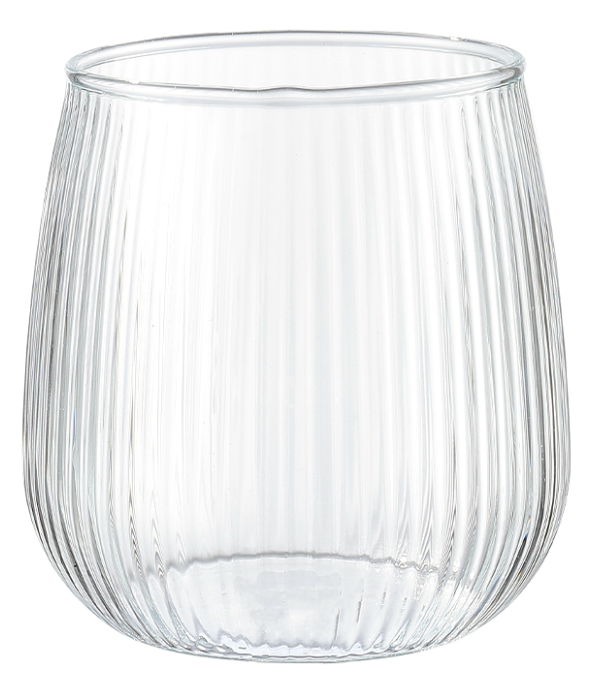 Minimalist Ribbed Glass Tumbler 360ml
