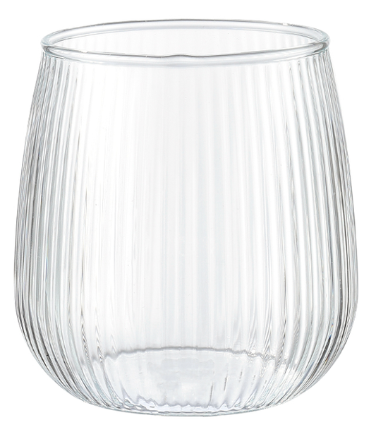 Minimalist Ribbed Glass Tumbler 360ml
