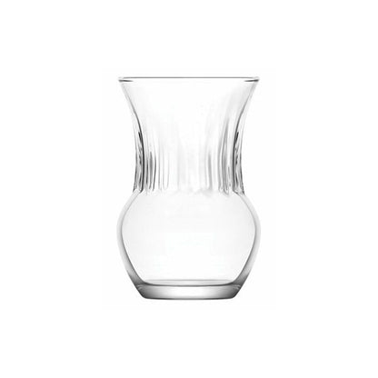 Lav Mira Unique Design Tea Glasses Set 6-Piece Glass, 6- Piece Saucer. 12-Piece