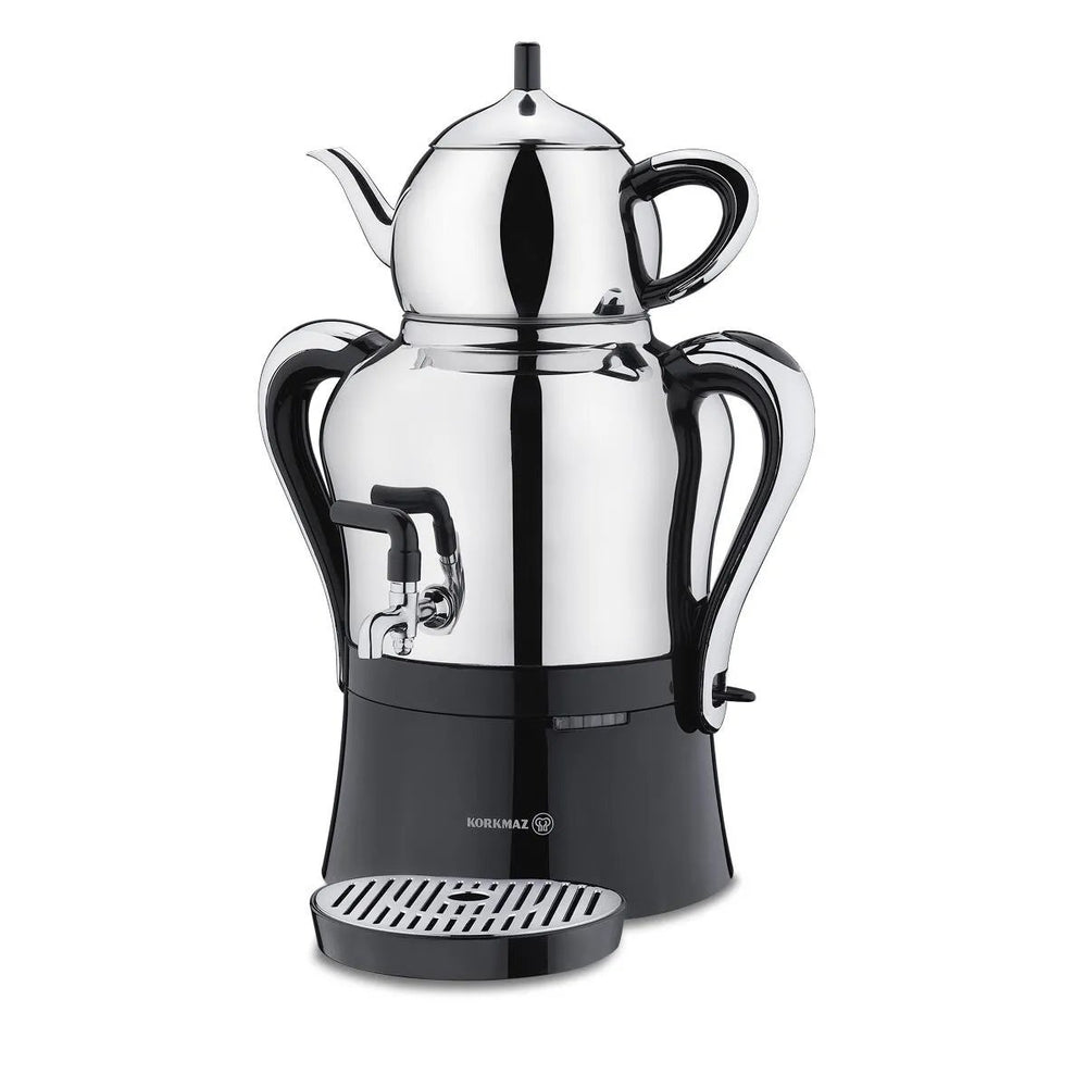 Korkmaz Çaykolik-2 Stainless Steel Electric Turkish Samovar & Tea Maker - A842