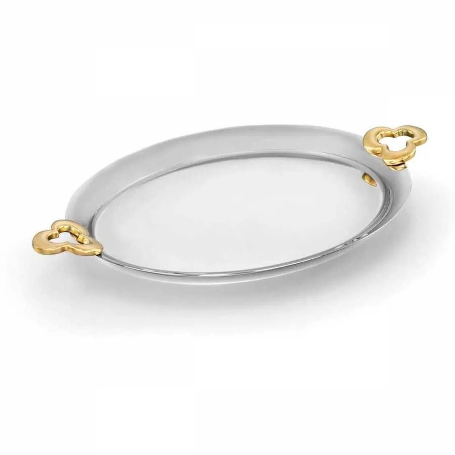 Korkmaz Çintemani Luxury 18/10 Stainless Steel Gold Serving Tray - A1781-1