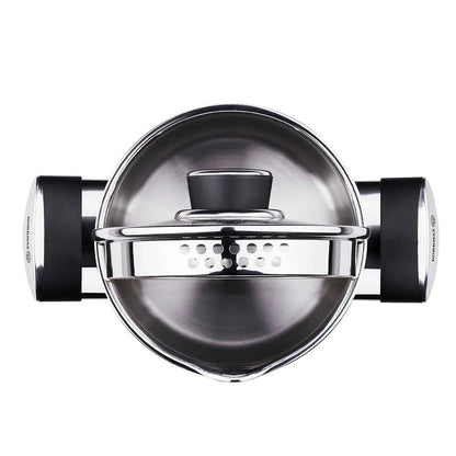 Korkmaz Pera 24 cm Deep Stockpot with Strainer Lid – Large Stainless Steel Pot for Soups &amp; Stews