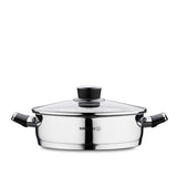 Korkmaz Pera 24 cm Saute Pan with Strainer Lid – Low Stainless-Steel Cookware