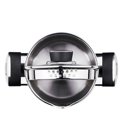 Korkmaz Pera 24 cm Saute Pan with Strainer Lid – Low Stainless-Steel Cookware