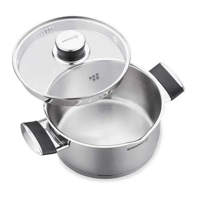 Korkmaz Pera 20 cm Saucepot with Strainer Lid – Compact Stainless Steel Cooking Pot