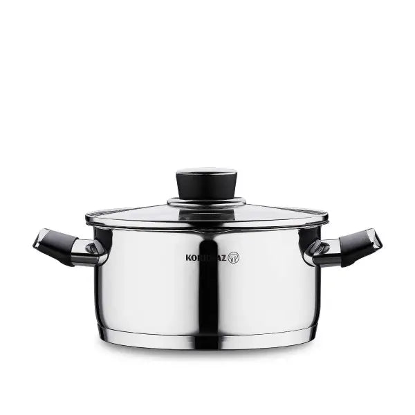 Korkmaz Pera 20 cm Saucepot with Strainer Lid – Compact Stainless Steel Cooking Pot