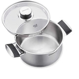 Korkmaz Pera 24 cm Cooking Pot with Strainer Lid – Medium Stainless Steel Cookware