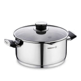 Korkmaz Pera 24 cm Cooking Pot with Strainer Lid – Medium Stainless Steel Cookware