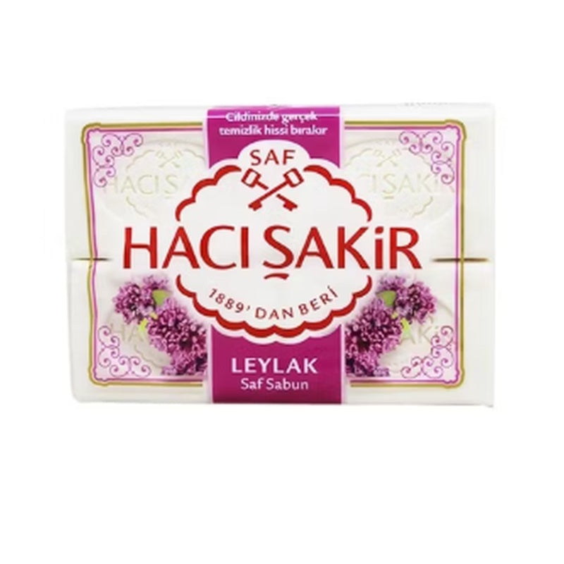 Haci Sakir Traditional Pure Bath Bar Soap - Lilac (Leylak) - 4 x 150g (600g)