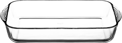 Pasabahce Borcam Large Rectangular Glass Casserole Baking Dish with Plastic Lid 3350ml
