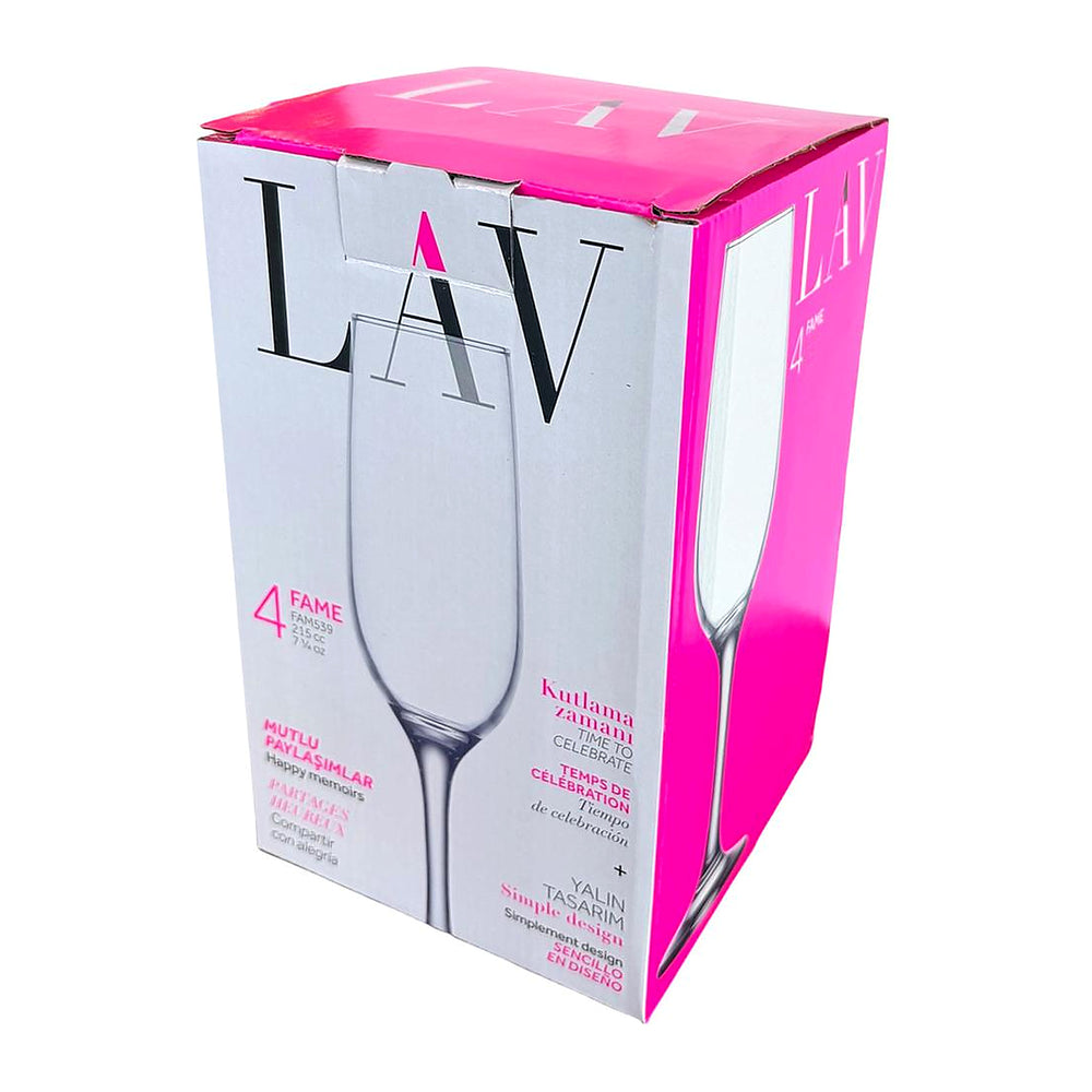 LAV Fame Champagne Flutes (Set of 4) - 215 ml (7.25 oz) - FAM539D