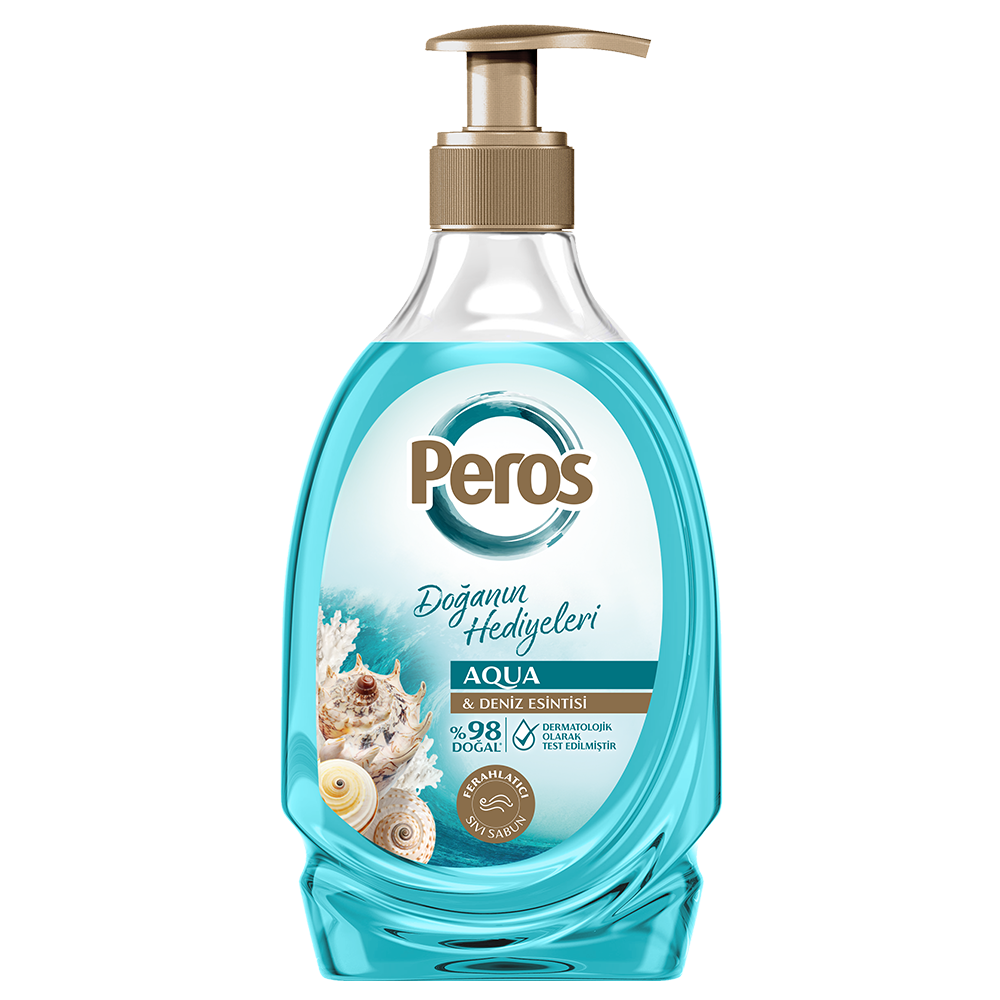 Peros Liquid Hand Soap- Aqua & Sea Breeze- Blue