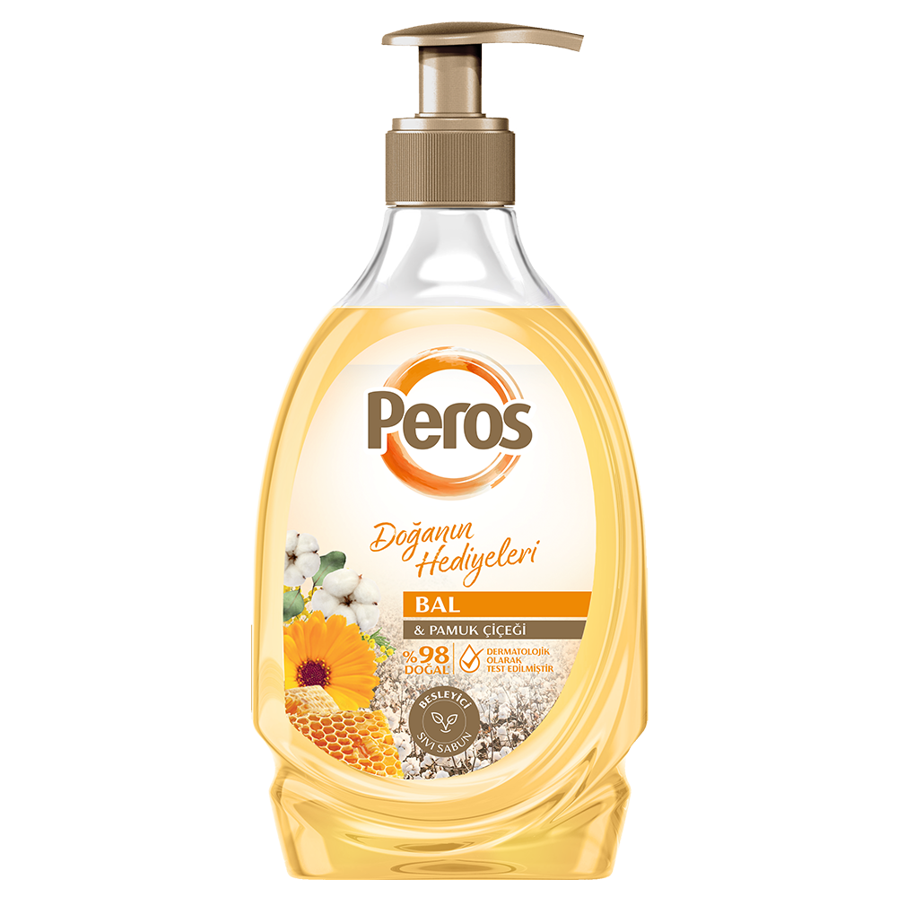 Peros Liquid Hand Soap- Honey & Cotton Flower- Yellow