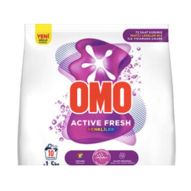Omo Active Fresh Powder Laundry Detergent for Colors (Renkliler) - 1.5kg