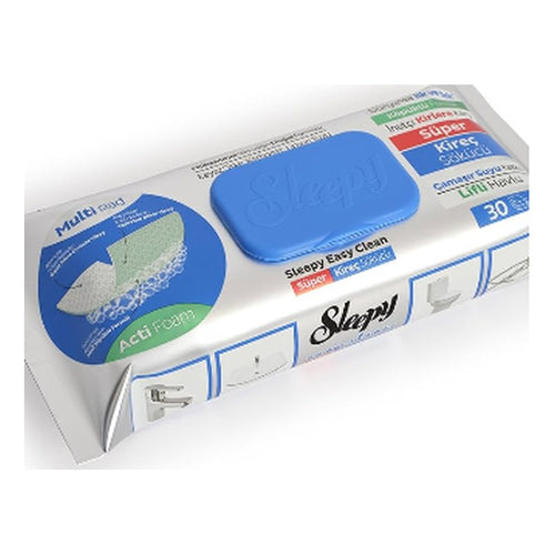 Sleepy Easy Clean Super Descaler & Limescale Textured Scrubbing Wipes (Kireç Sökücü Lifli Havlu) - 30 Sheets