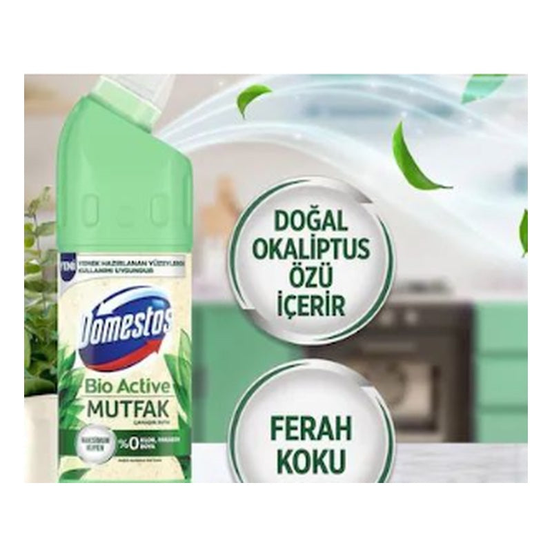 Domestos Bio Active Kitchen & Bathroom Bleach Natural Eucalyptus - 750ml
