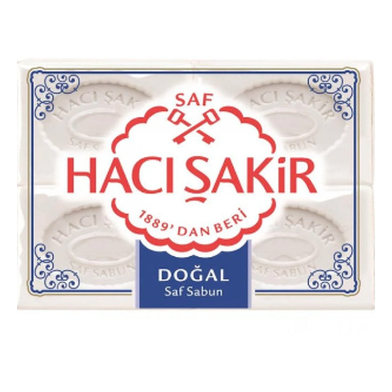 Haci Sakir Traditional Pure Bath Bar Soap - Natural (Doğal) - 4 x 150g (600g)