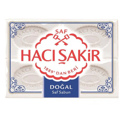 Haci Sakir Traditional Pure Bath Bar Soap - Natural (Doğal) - 4 x 150g (600g)