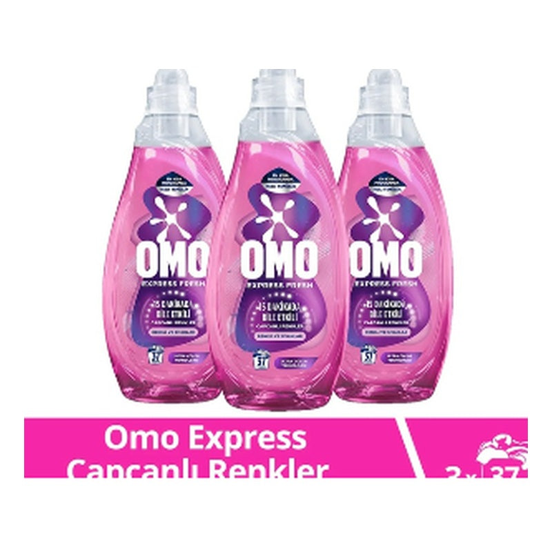 Omo Express Fresh Liquid Laundry Detergent for Vibrant Colors & Blacks - 1.48L