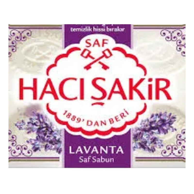 Haci Sakir Traditional Pure Bath Bar Soap - Lavender (Lavanta) - 4 x 150g (600g)