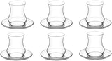 LAV Eda Tea Glasses Set 6- piece Glass, 6- piece Saucer.
