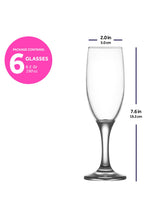 LAV Misket Ensemble de 6 verres à champagne 6,5 oz
