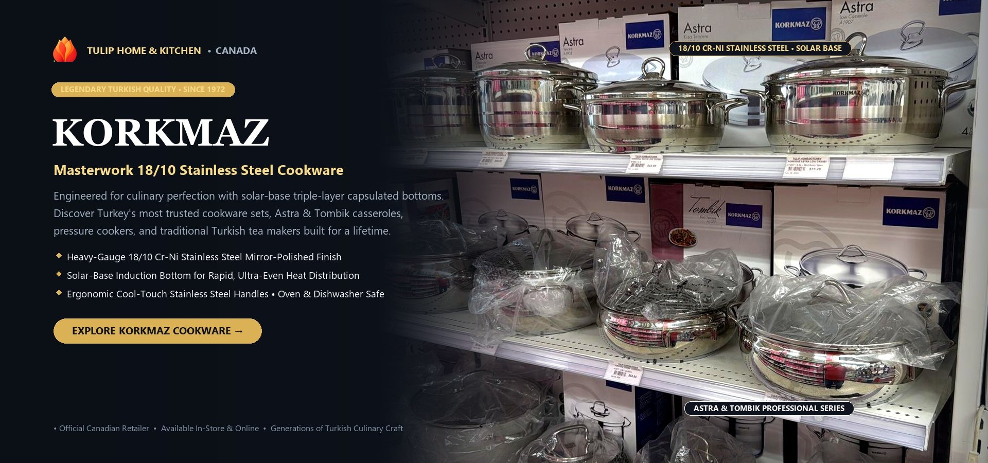 Korkmaz 18/10 Stainless Steel Cookware